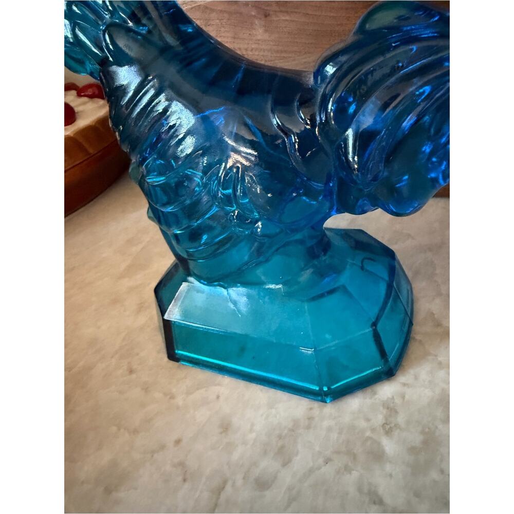 Vintage L.E. Smith Glass Blue Rooster - Picture 13 of 13